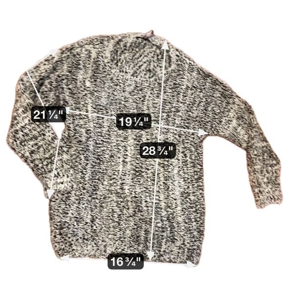 Massinl Sweater Women's XL Chunky Knit Long Sleeve Thick Pullover Black White - Picture 2 of 4